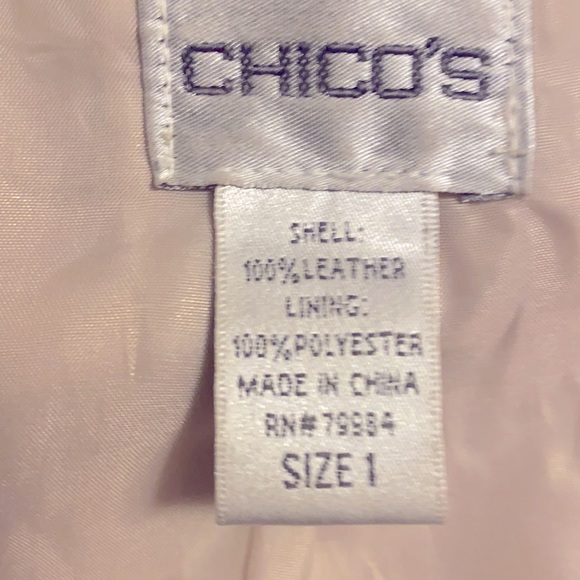 Chico’s 100% Leather jacket size 1 - Picture 3 of 3